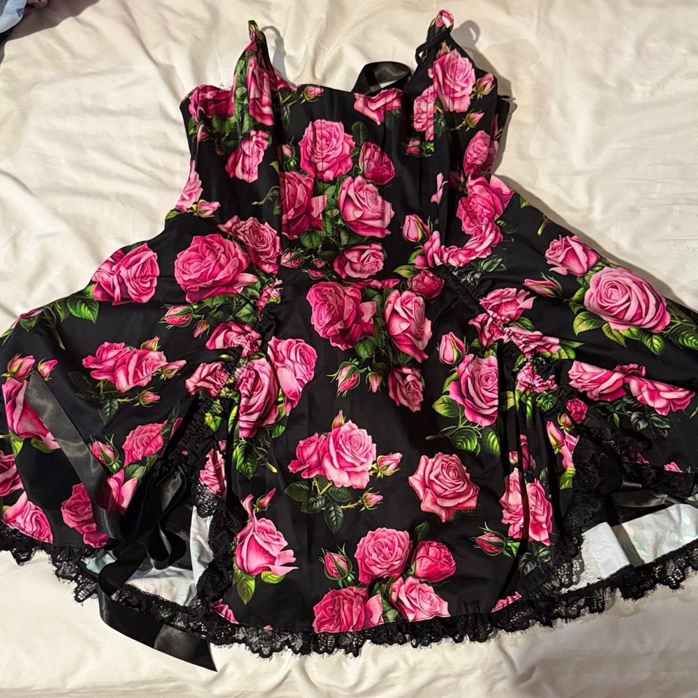 Dolls Kill Pink Floral Mini Dress